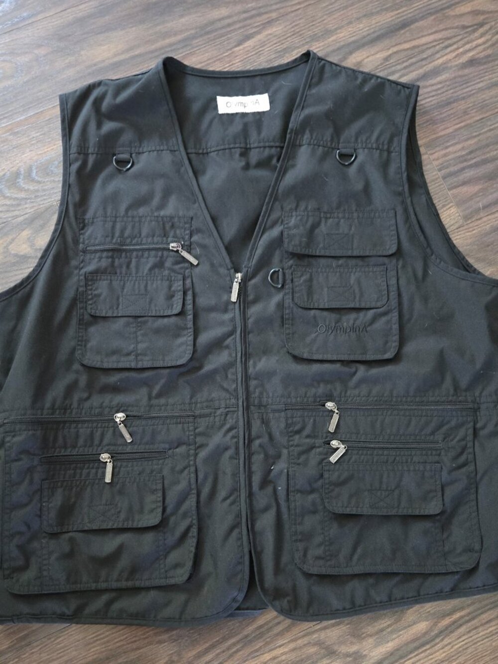 OLYMPINA Men's Outdoor/Sports Cargo/Fishing Black Vest NWOT/SIZE XXL